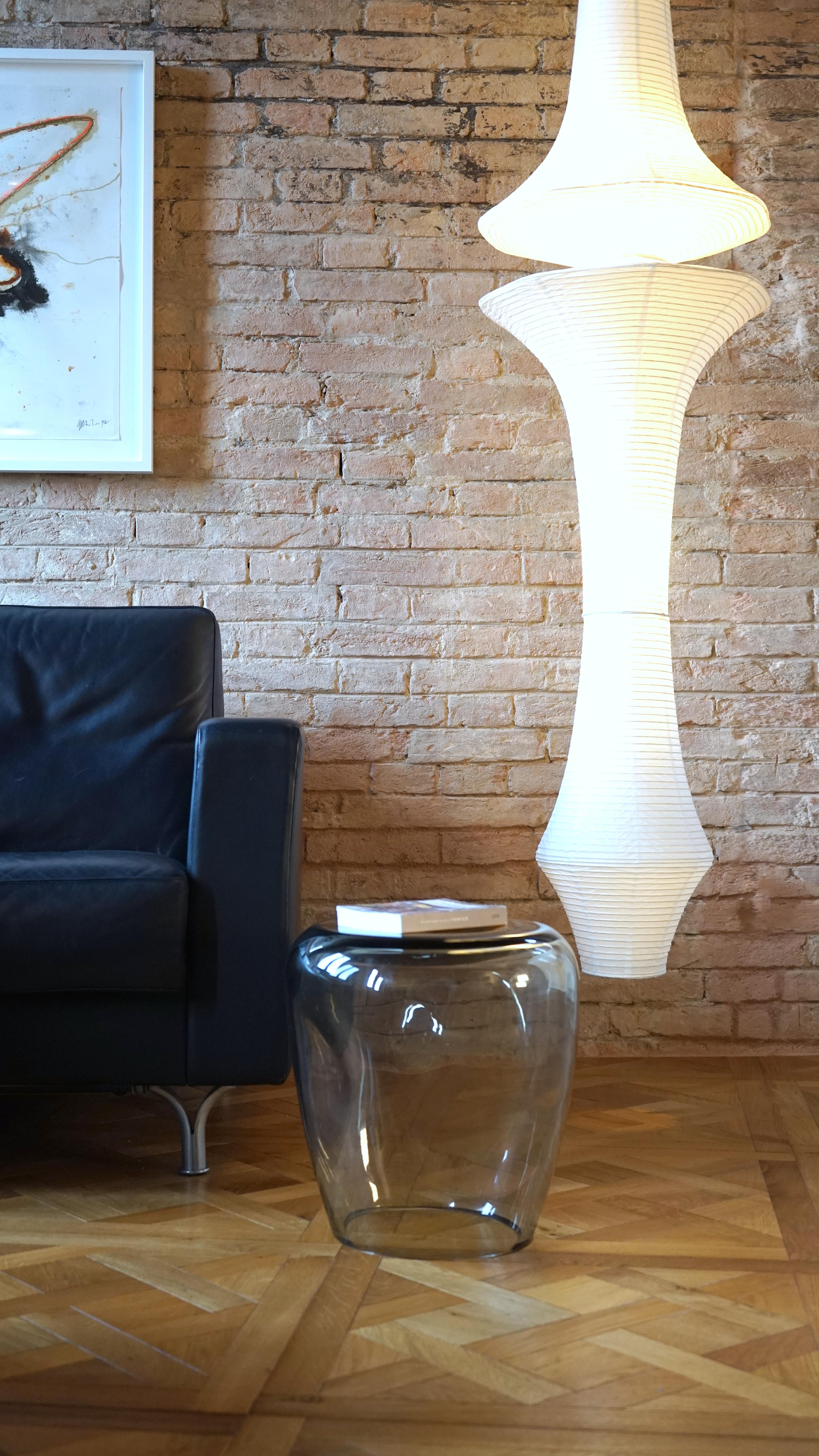 Side Table and Stool, Isola , Murano Blown Glass, Fumè, KANZ, available For Sale 7