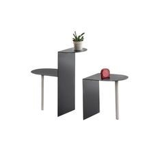 FUCINA "PIATTO" by Sam Hecht & Kim Collin, Low Round Side Table Black Metal