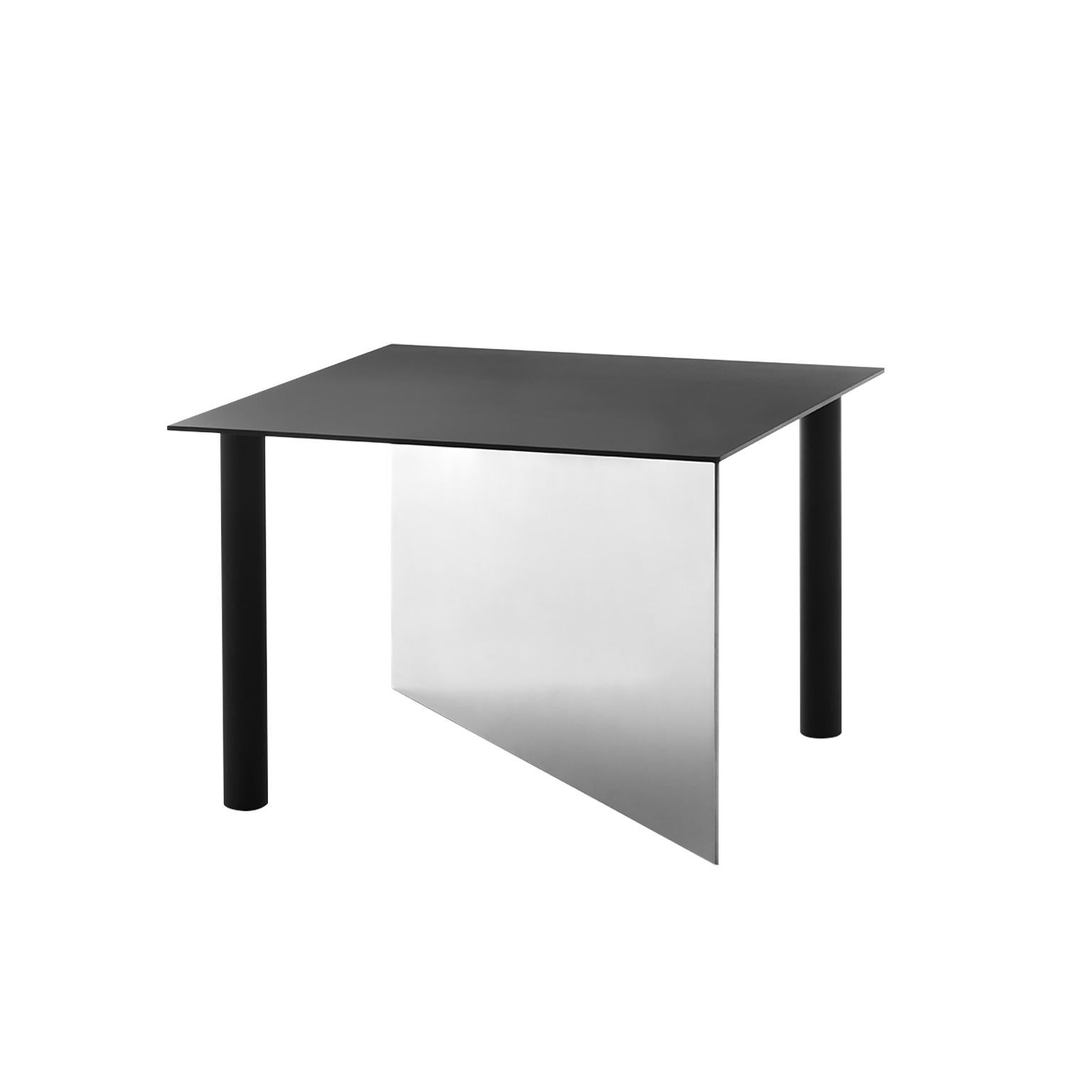 Piatto is a family of tables made from solid steel plate; despite the material, however, the objects look light. The range includes small side tables, large coffee tables, and tall display tables. Piatto tables are perhaps familiar – the angles,