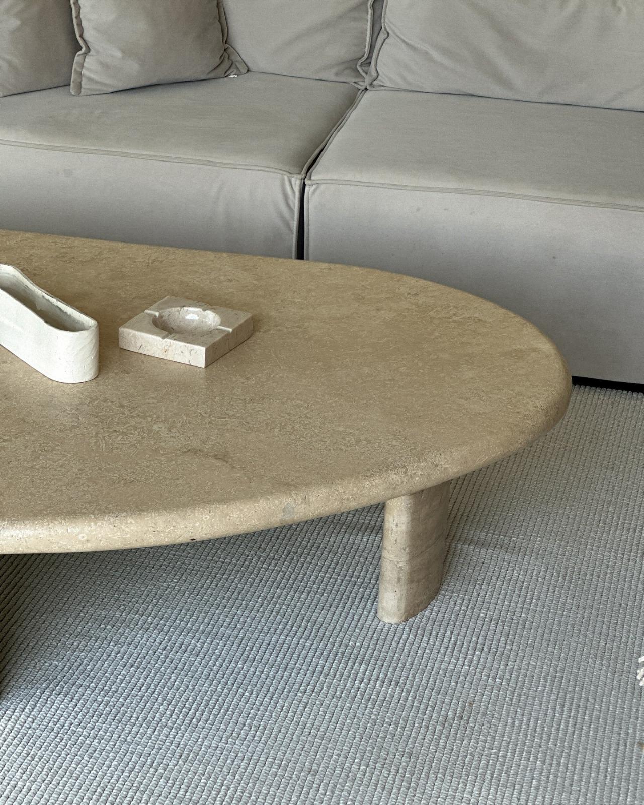 Turkish Custom Italian Travertine Coffee Table, Marble Center Table Table, Side Table For Sale