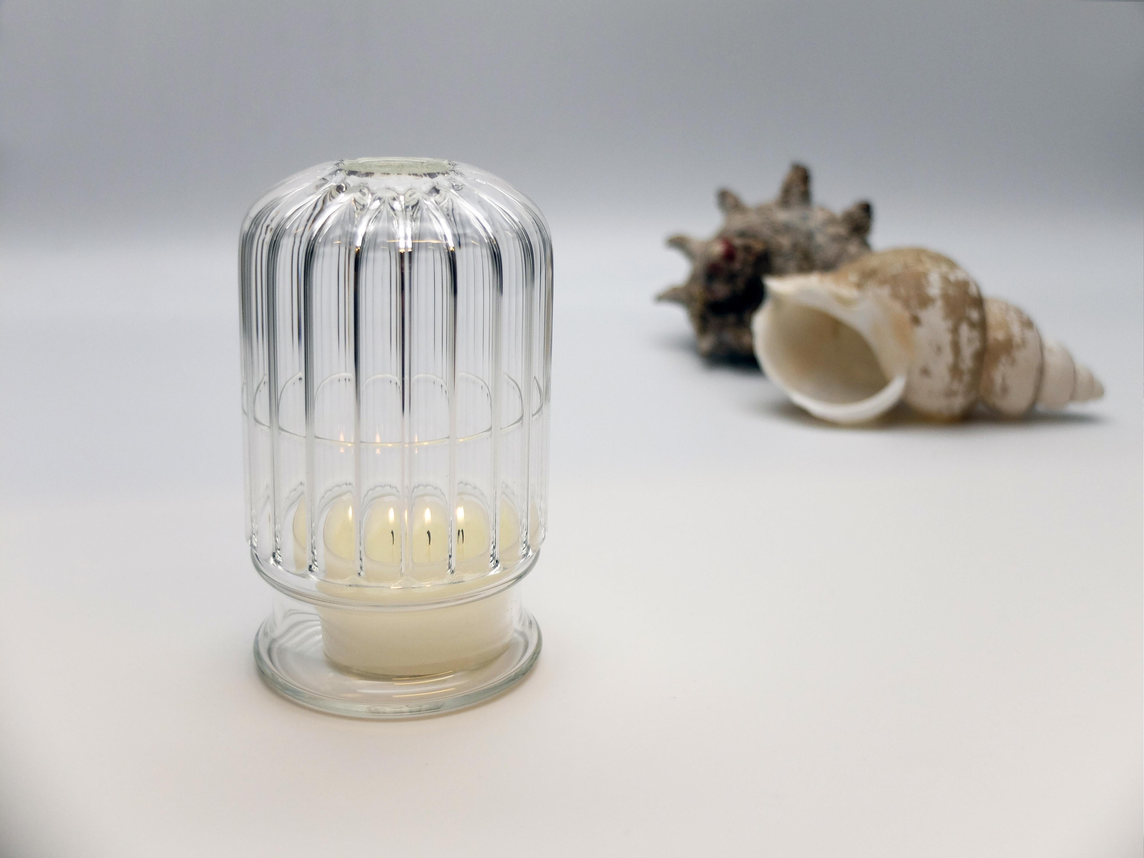 Set of 2 Glass Candle Lamps MOSCARDINO BIG, Handcrafted, Kanz For Sale 2