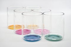21st Century Set of 6 Colored Glass Iride, Hand-Crafted, Kanz Architetti