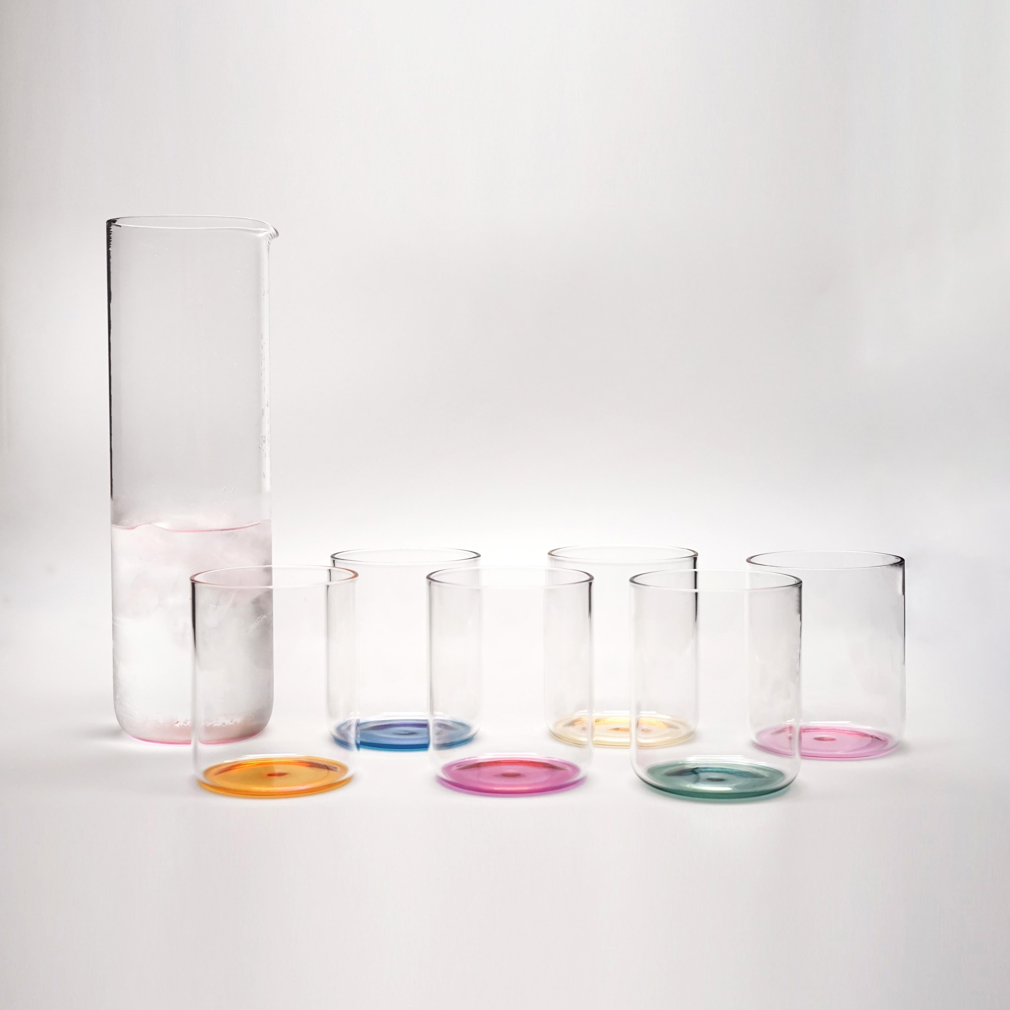 21st Century Set of 6 Colored Glass Iride, Hand-Crafted, Kanz Architetti  For Sale 3