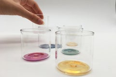 Set of 6 Colored Shot Glass Iride, Hand-Crafted, Kanz