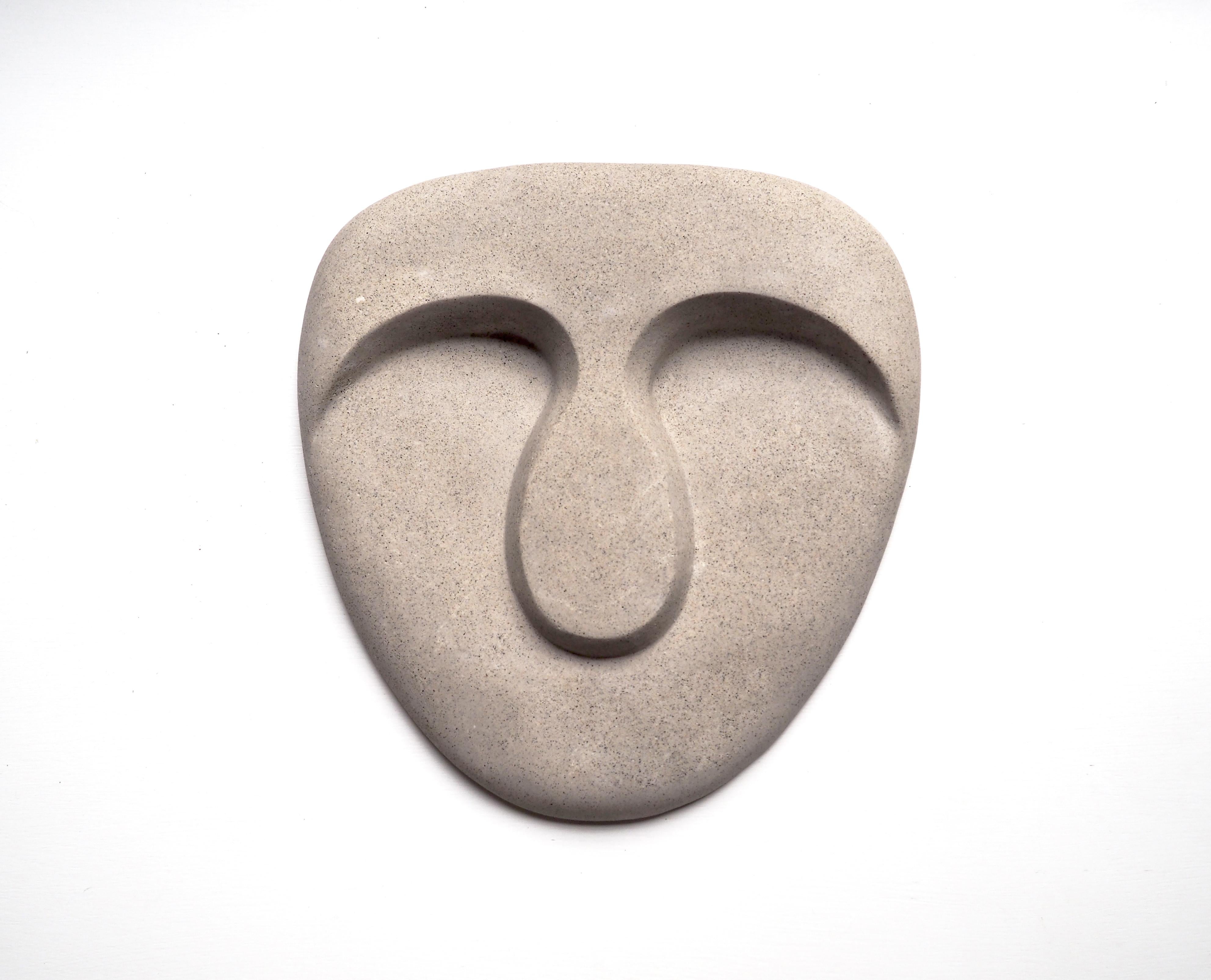 Minimalist 21st Century Set of Wall Sculptures, Handmade Stuccoforte Masks Idoli, Kanz  For Sale