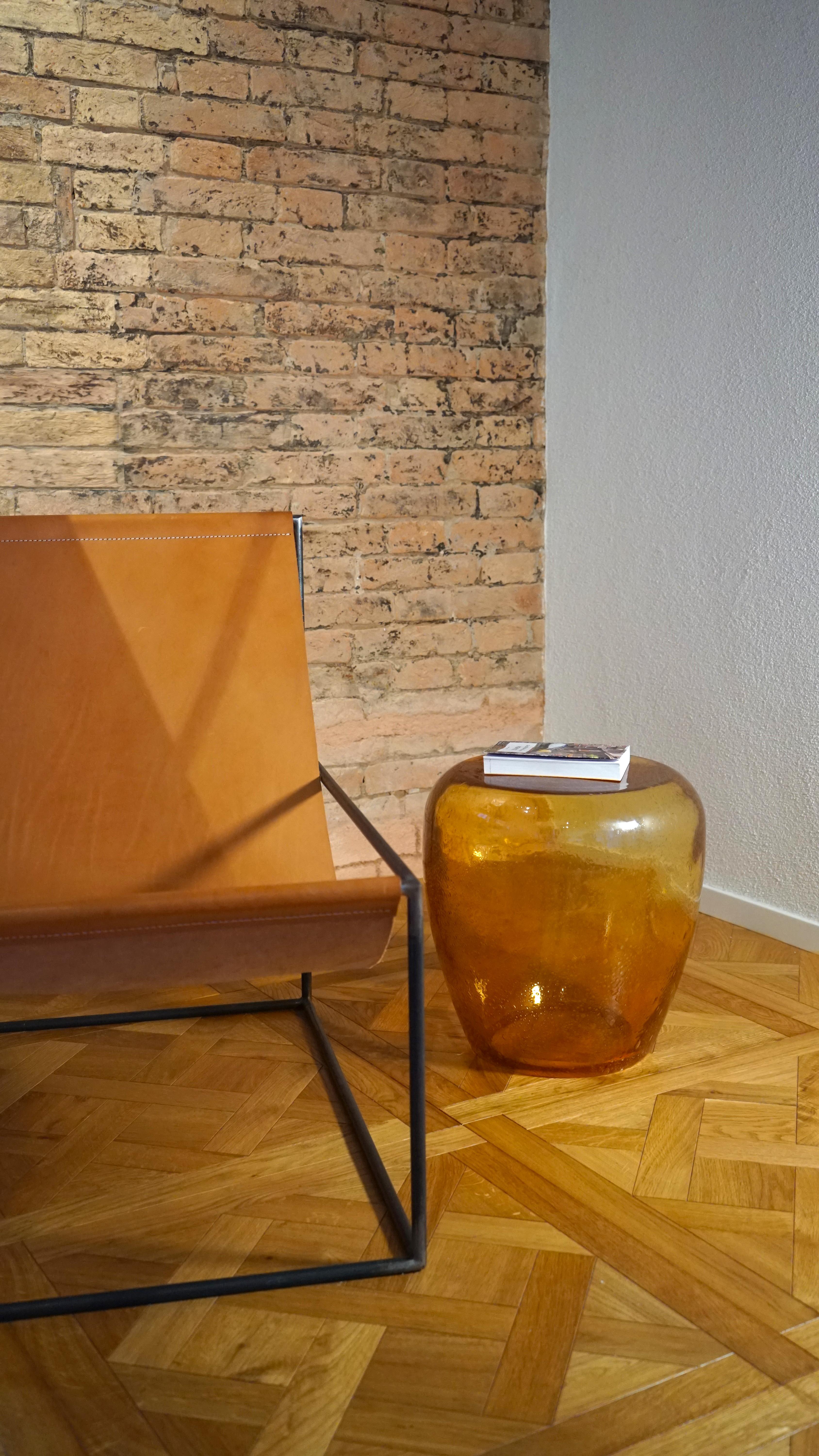 Table d'appoint Isola, verre soufflé de Murano, Pulegoso topaze, Kanz en vente 4
