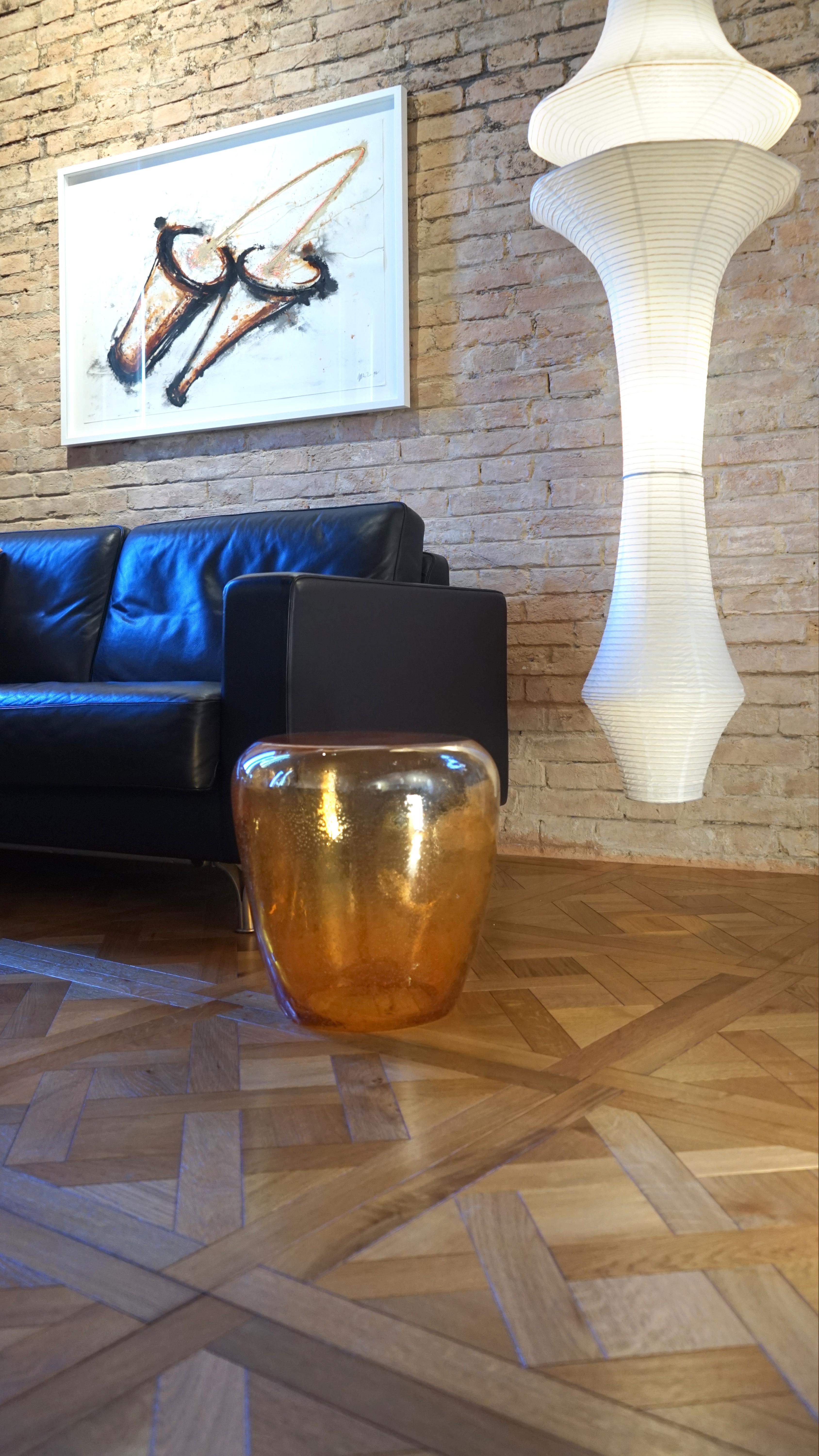 Table d'appoint Isola, verre soufflé de Murano, Pulegoso topaze, Kanz en vente 6