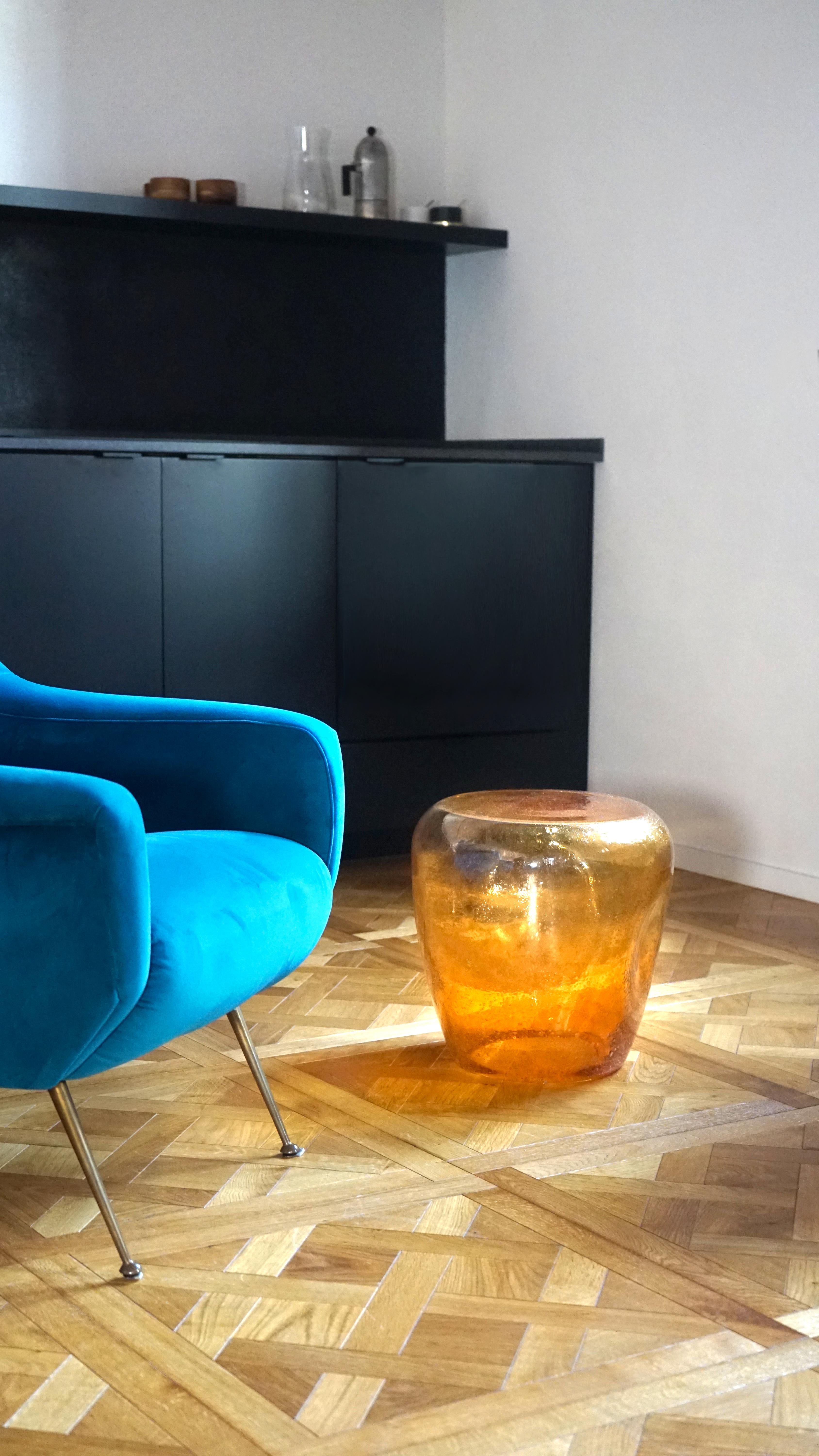 Table d'appoint Isola, verre soufflé de Murano, Pulegoso topaze, Kanz en vente 8