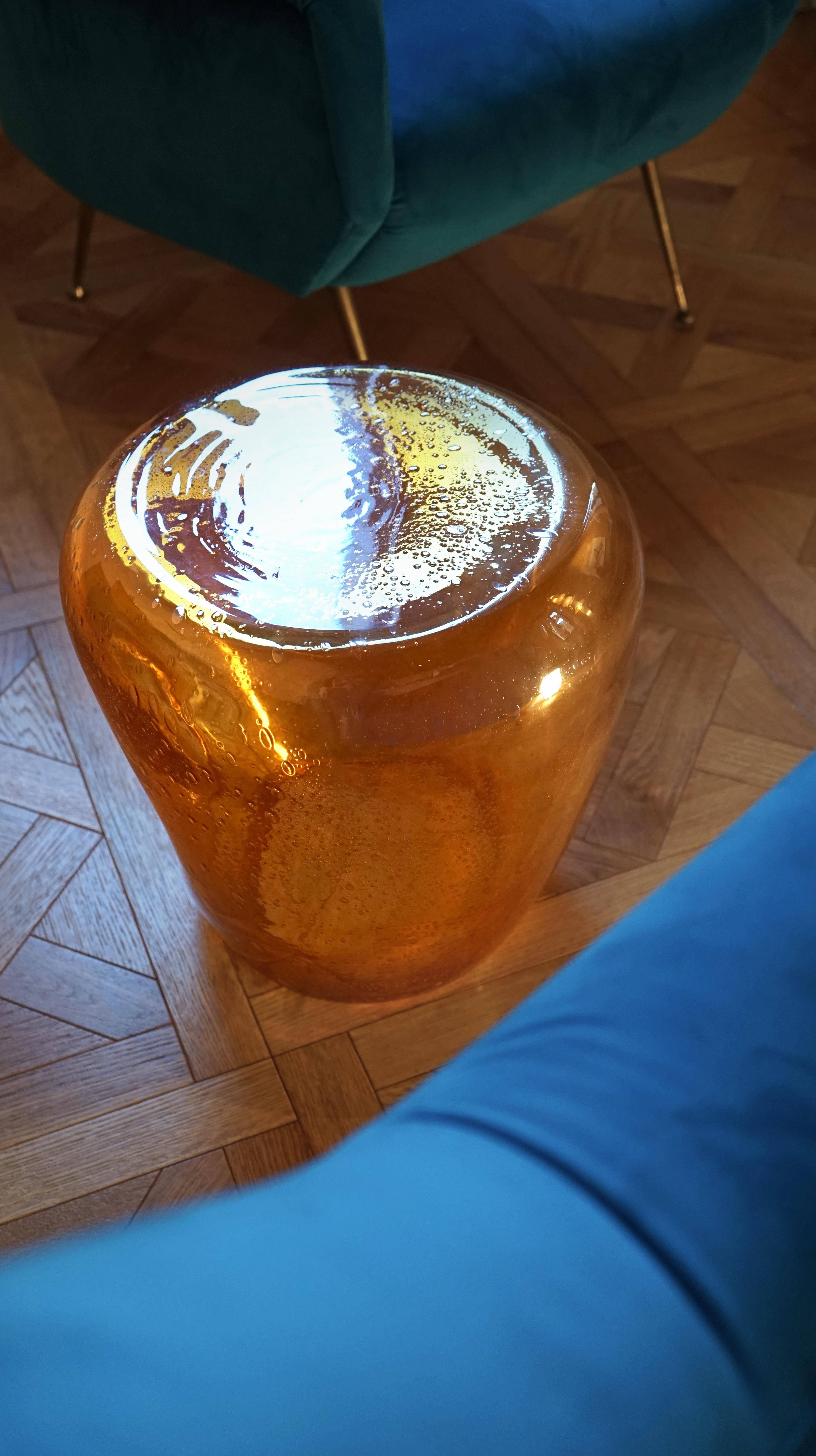 Table d'appoint Isola, verre soufflé de Murano, Pulegoso topaze, Kanz en vente 10