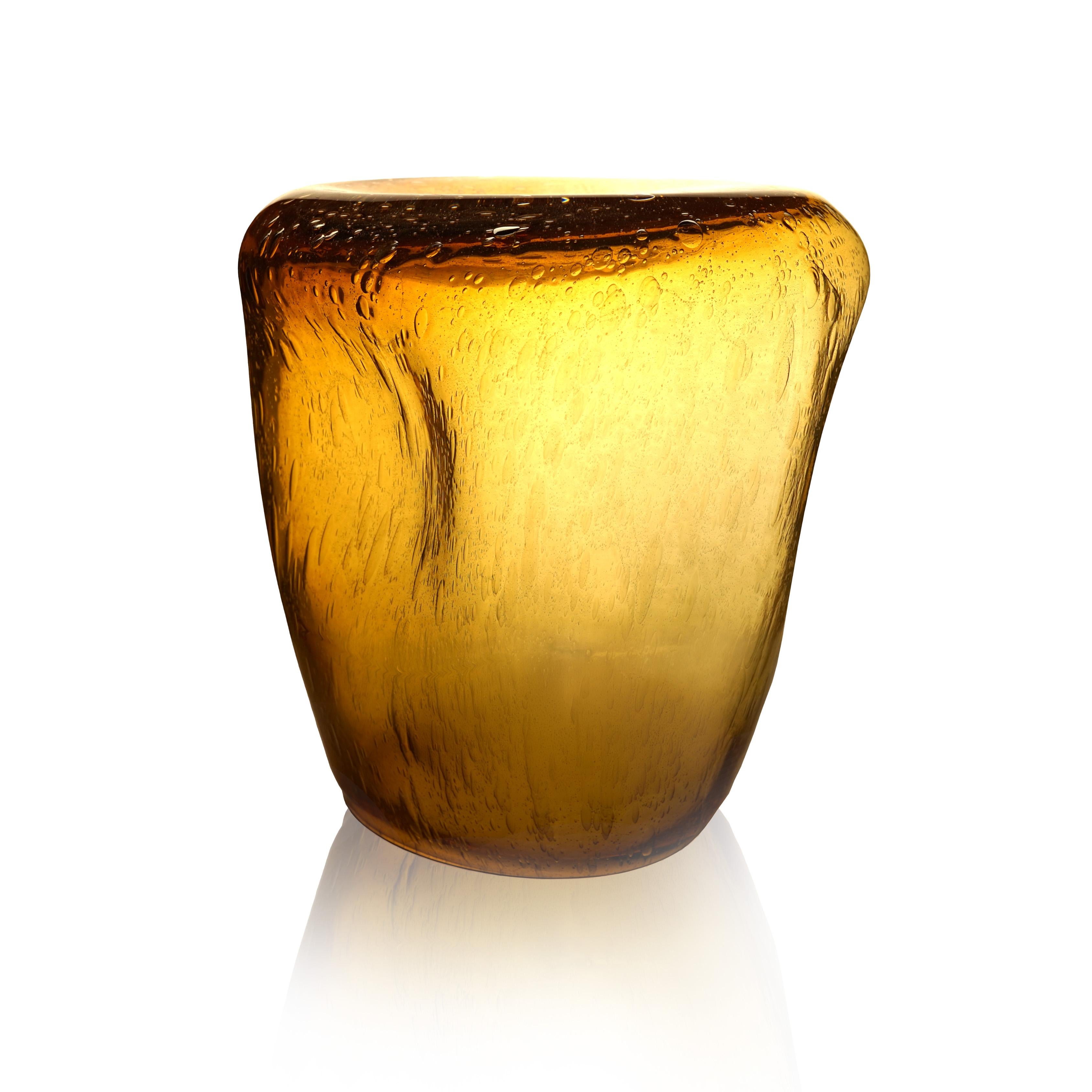 Autre Table d'appoint Isola, verre soufflé de Murano, Pulegoso topaze, Kanz en vente