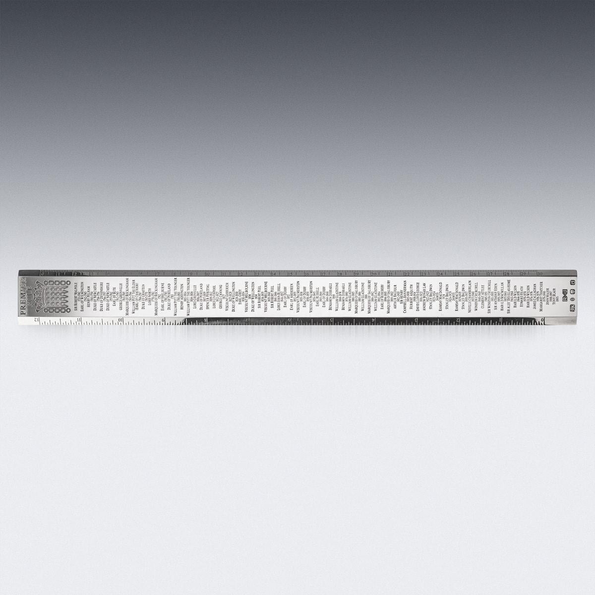 British 21th Century Solid Silver Ruler By Richard O.A Jarvis, England, c.2003