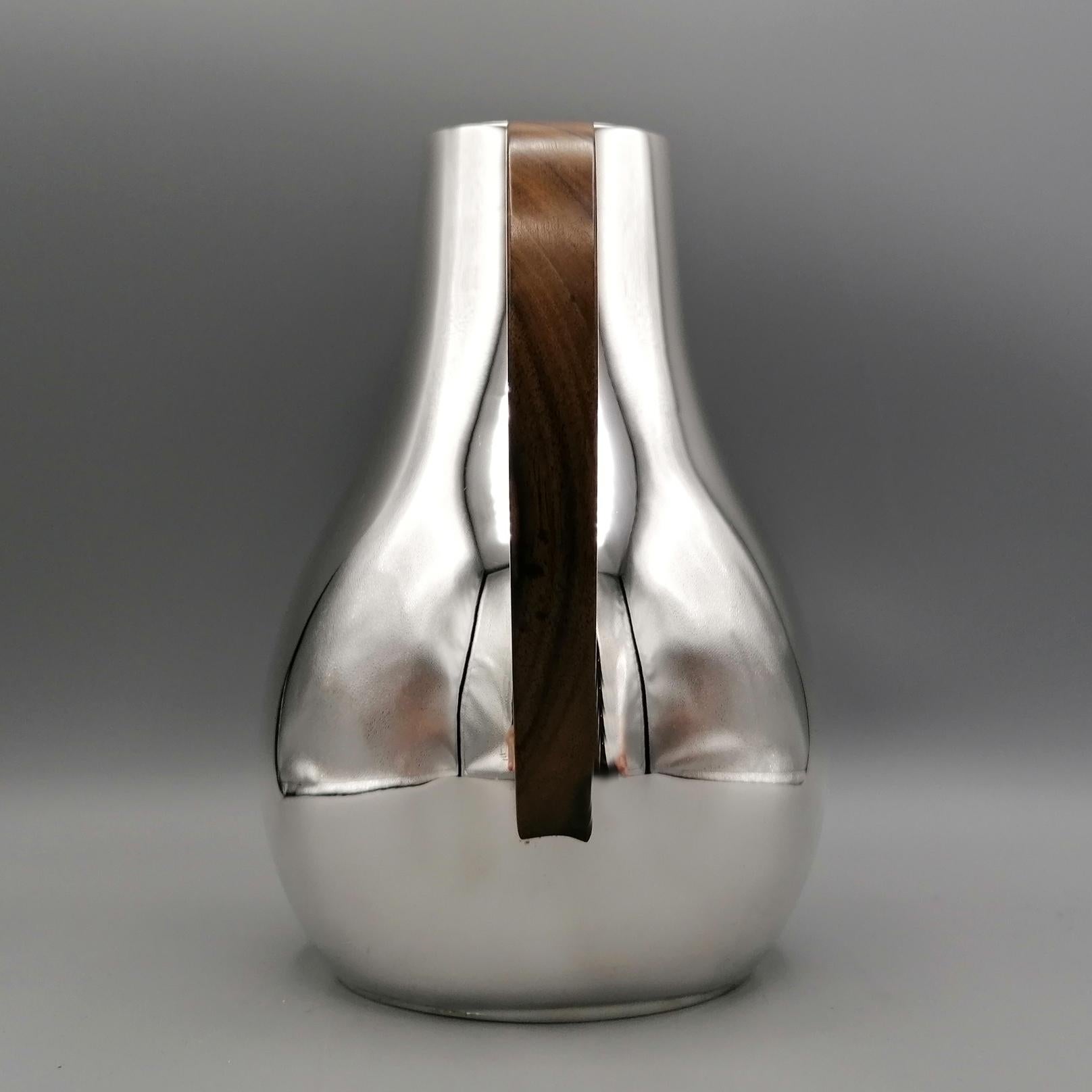 21st Century Sterling Silver Italiam Water Jug with Rosewood Handle  1