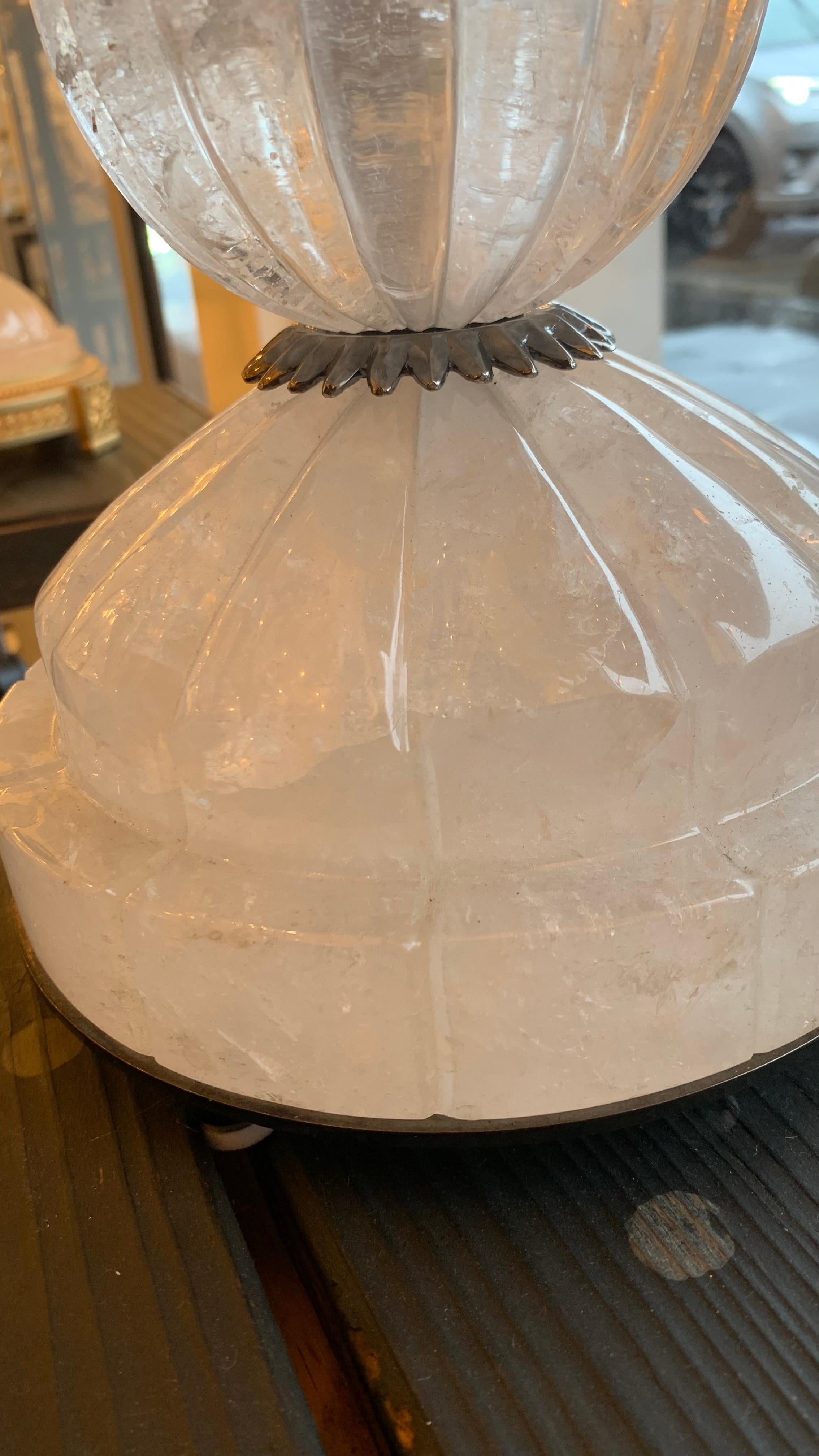 Lampe de table du 21e siècle en nickel noir et cristal de roche Neuf - En vente à SAINT-OUEN-SUR-SEINE, FR