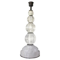 21th Century Table Lamp in Black Nickel Bronze and Rock Crystal