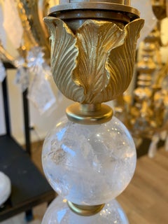 Lámpara de Sobremesa del Siglo XXI en Bronce Dorado y Cristal de Roca