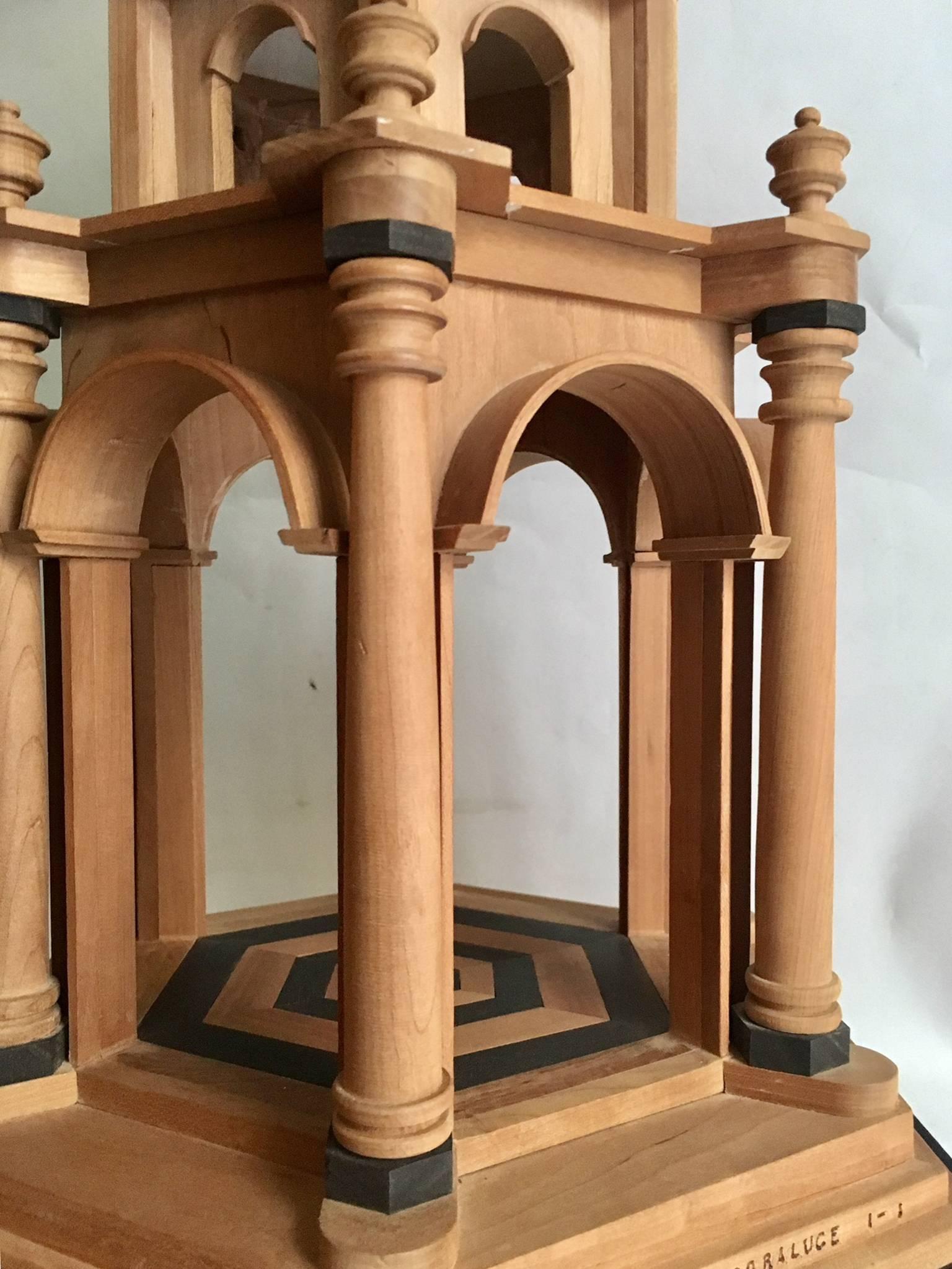 Spanish 21th Century Wooden Neoclassical Architectural Model