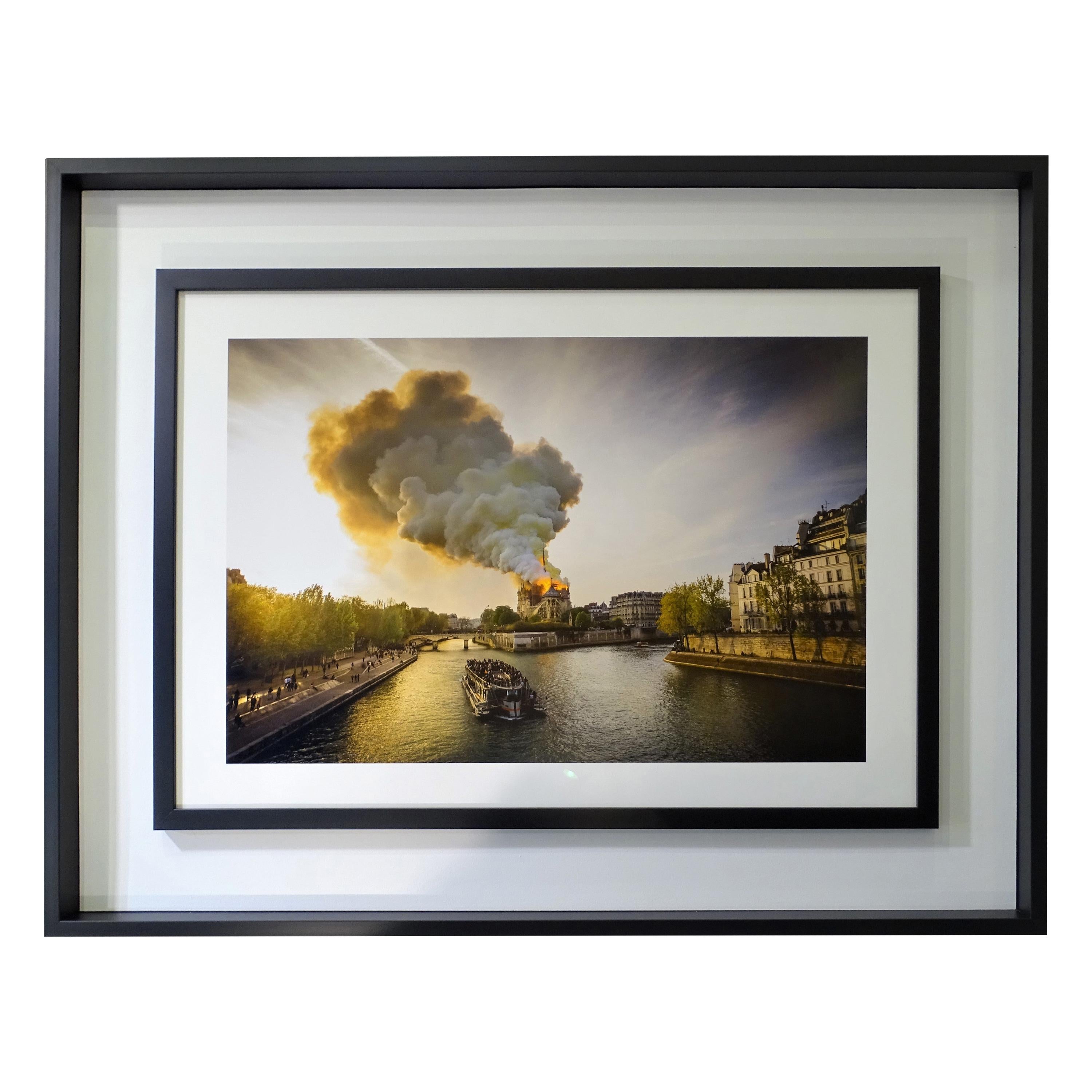 21th Digital French Printing in Platinum Palladium, "Notre Dame Cathedral Fire