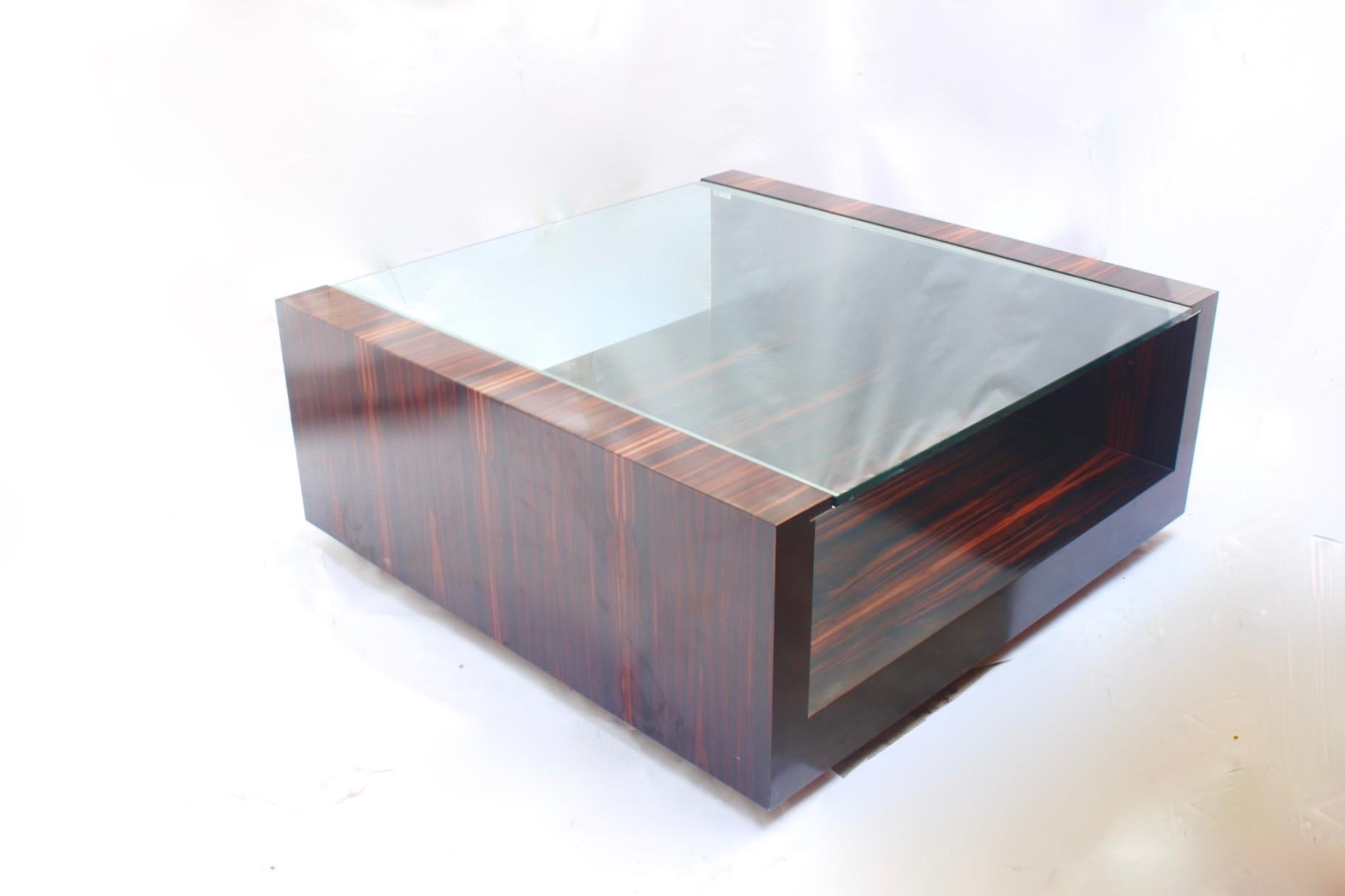 
 Stunning and exclusive, contemporary Macassar ebony large coffee table 