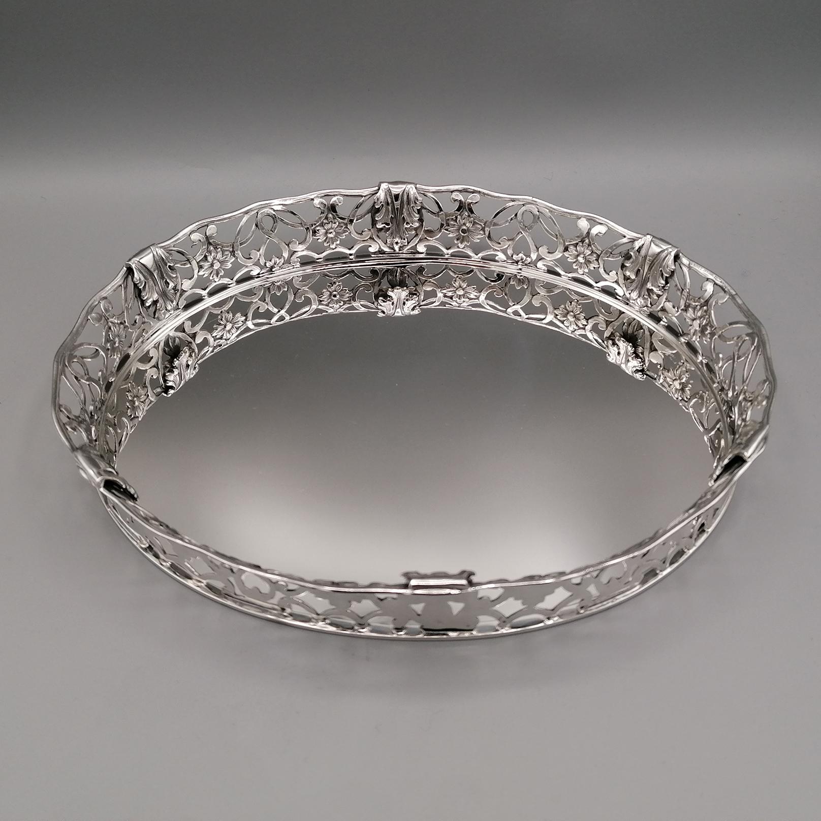 Other 21thc Italian Sterling Silver Italian Basket, Tray  For Sale