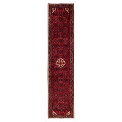 2'1"x10' Red Full Pile New Zoroastrian Hussainabad Hand Knotted Wool Runner Rug