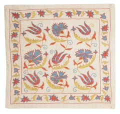 21"x20" 100% Silk Cushion Cover. Embroidered Lace Pillow. New Toss Pillow