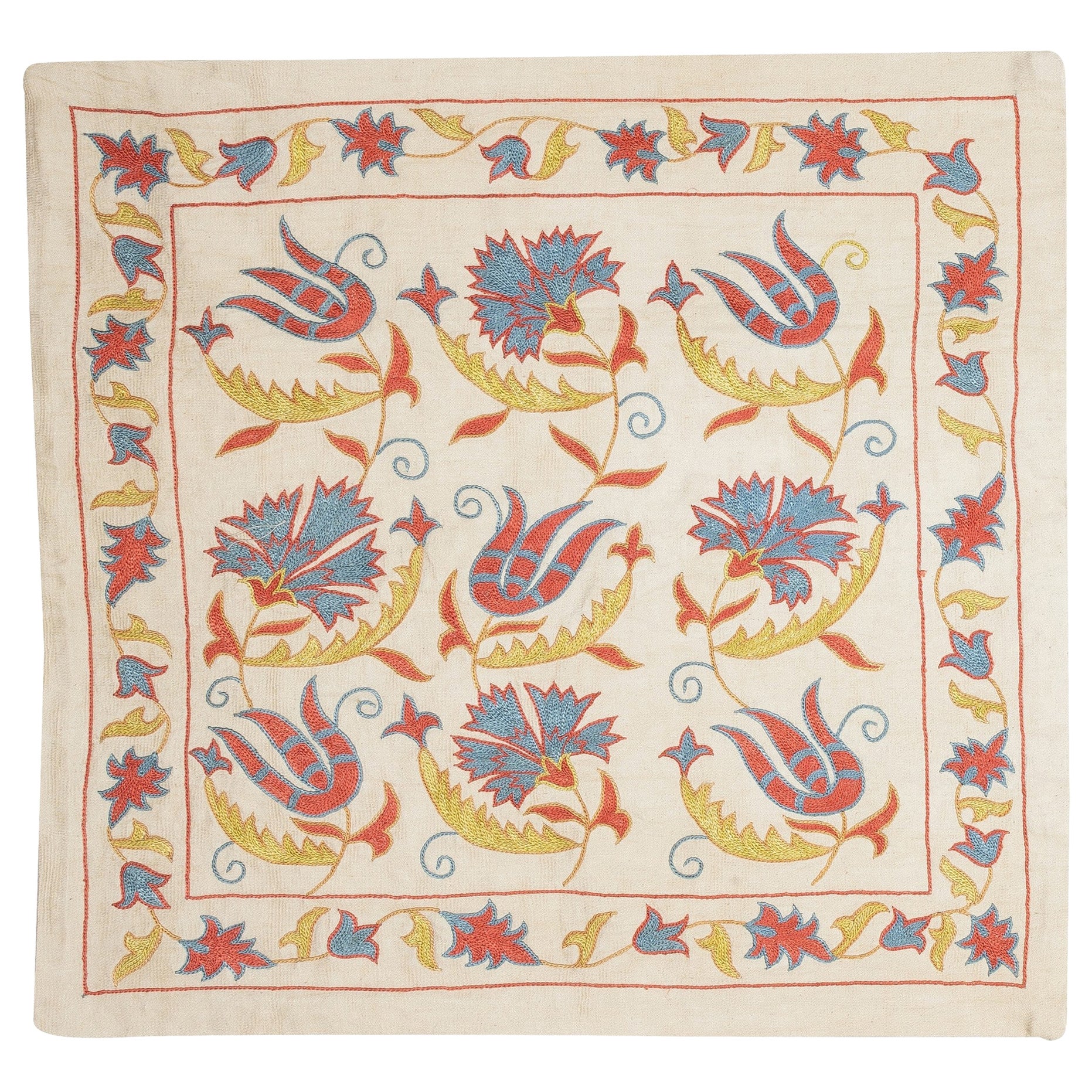 21"x20" couverture de coussin 100 % soie. Oreiller en dentelle brodée. New Toss Pillow