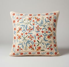 21"x20" 100% Silk Accent Pillow. Embroidered Cushion Cover. New Throw Pillow