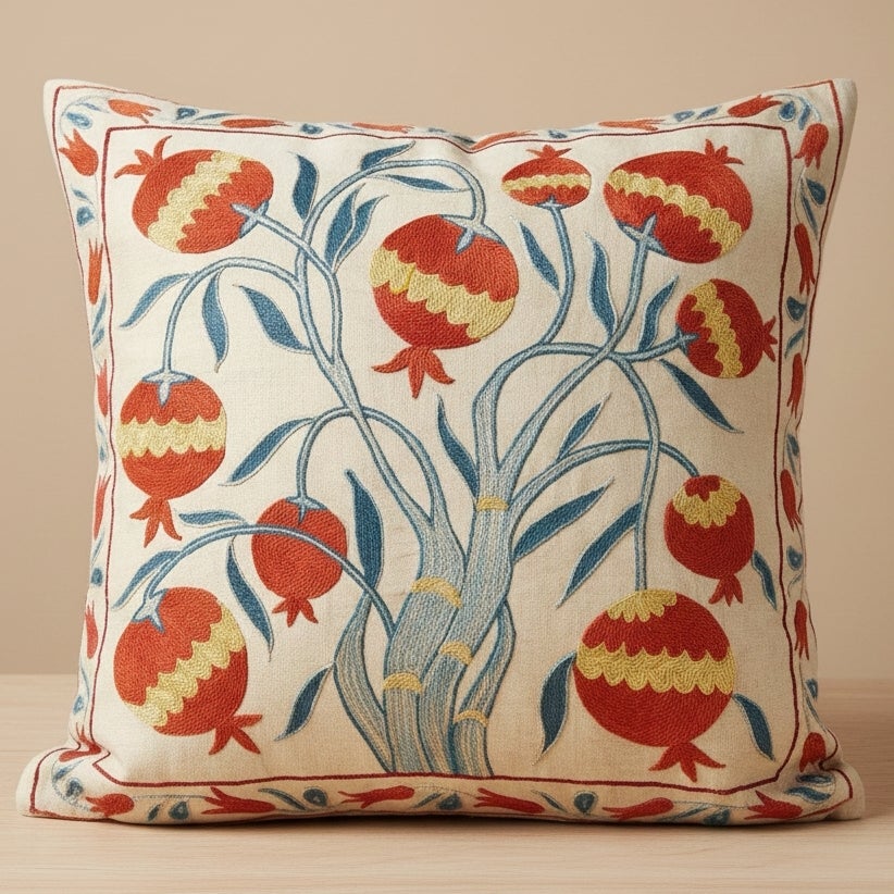 21"x20" All Silk Cushion Cover. Embroidered Pillowcase. Traditional Throw Pillow For Sale