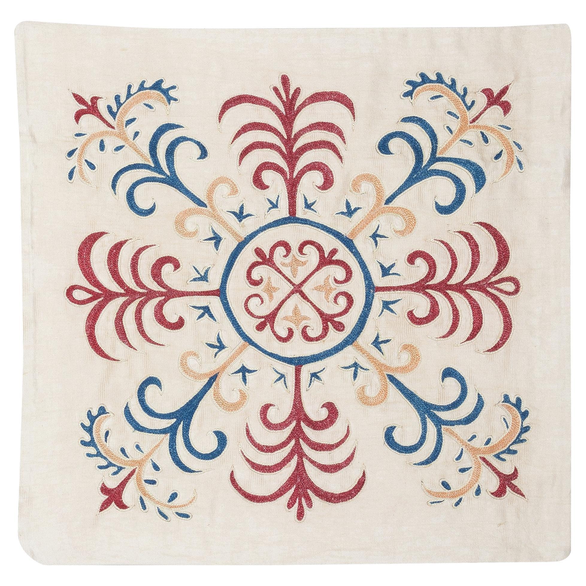 21 Zoll x 21 Zoll 100% Seide Kissenbezug. Bestickter Kopfkissenbezug. New Throw Pillow im Angebot