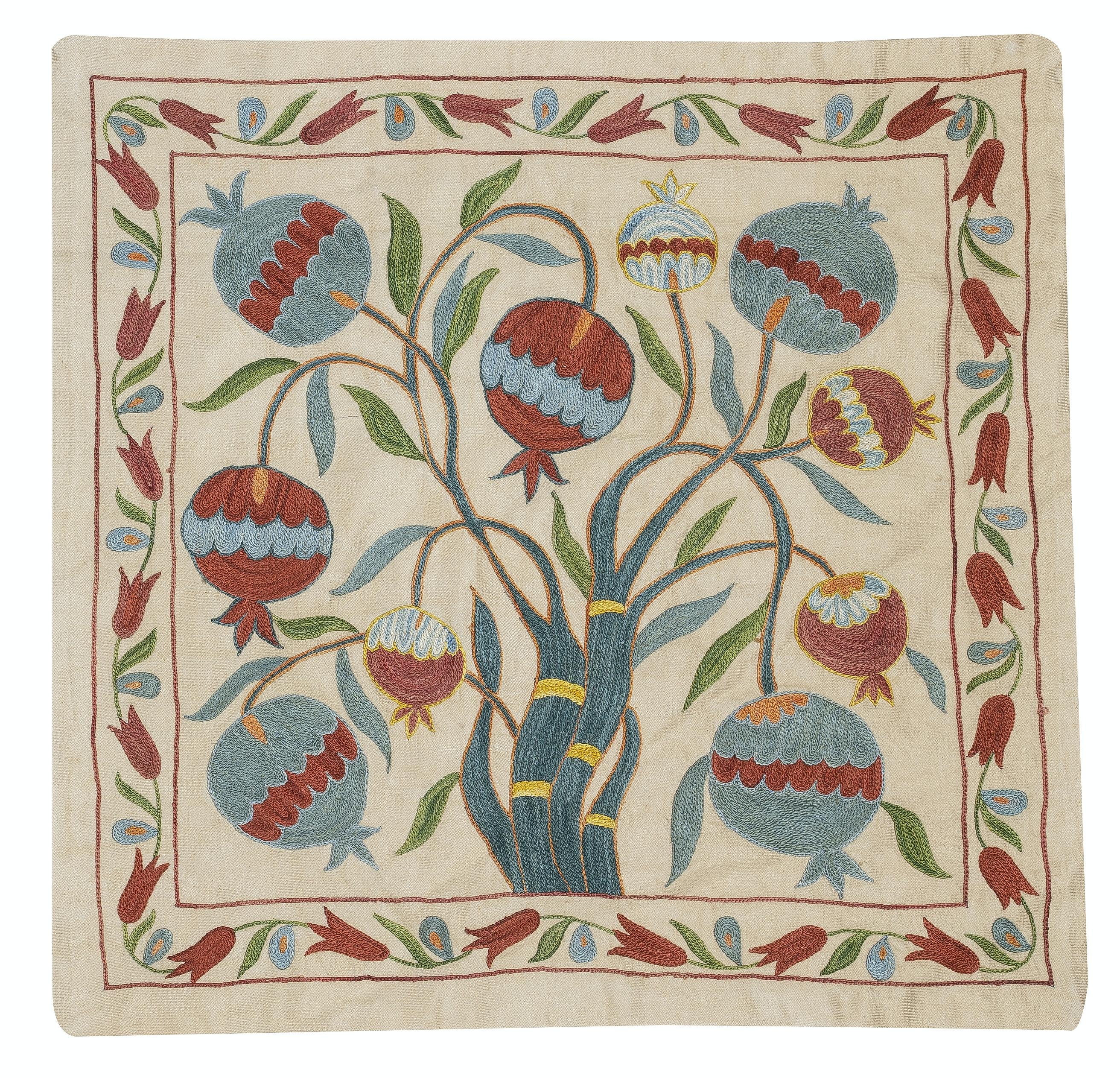 New Hand-Embroidered 100% Silk Cushion Cover – Authentic Uzbek Textile Art

Elevate your home décor with this exquisite hand-embroidered Suzani cushion cover, crafted from 100% pure silk by skilled artisans in Uzbekistan. Featuring traditional