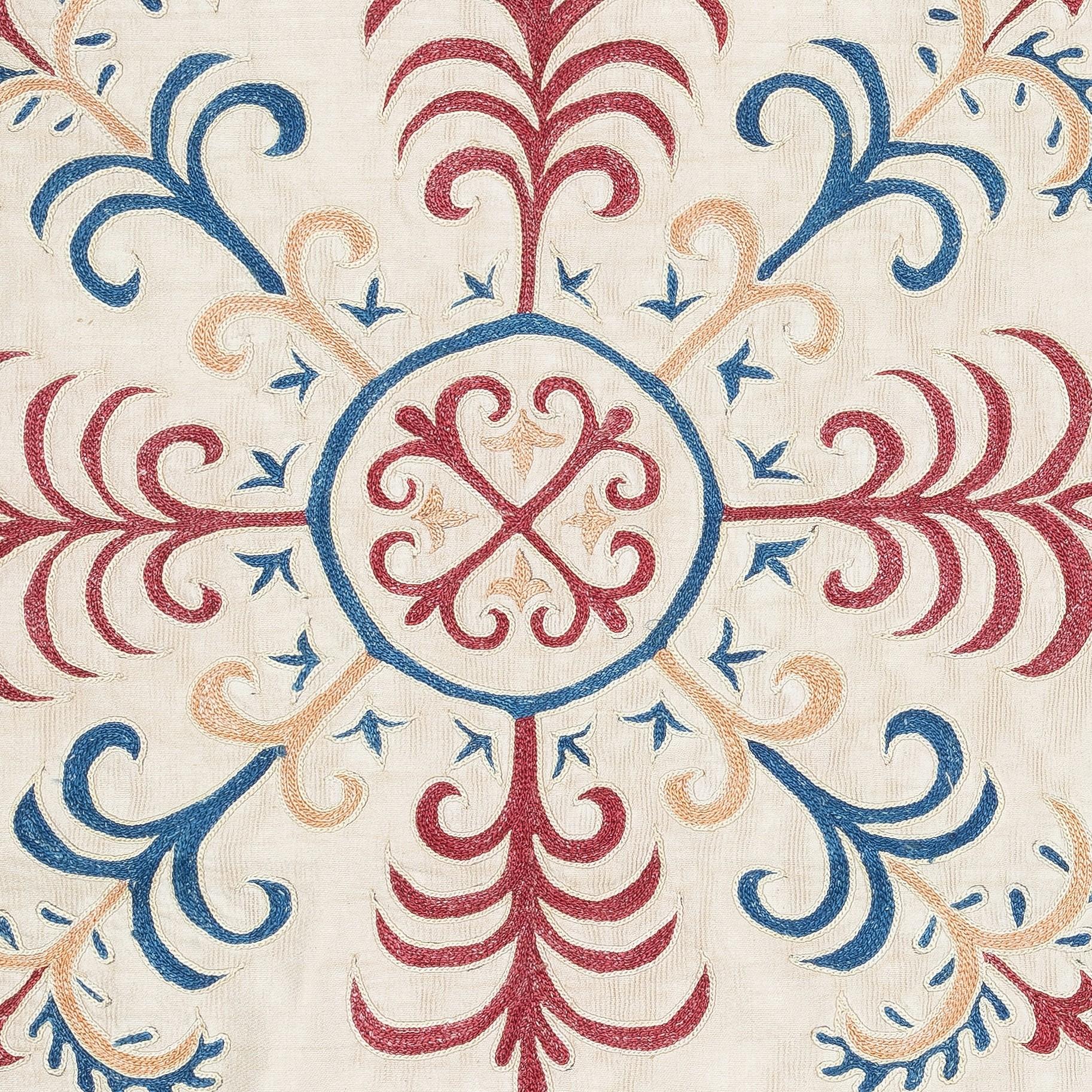 Uzbeko Copricuscino ricamato in seta al 100% da 21 