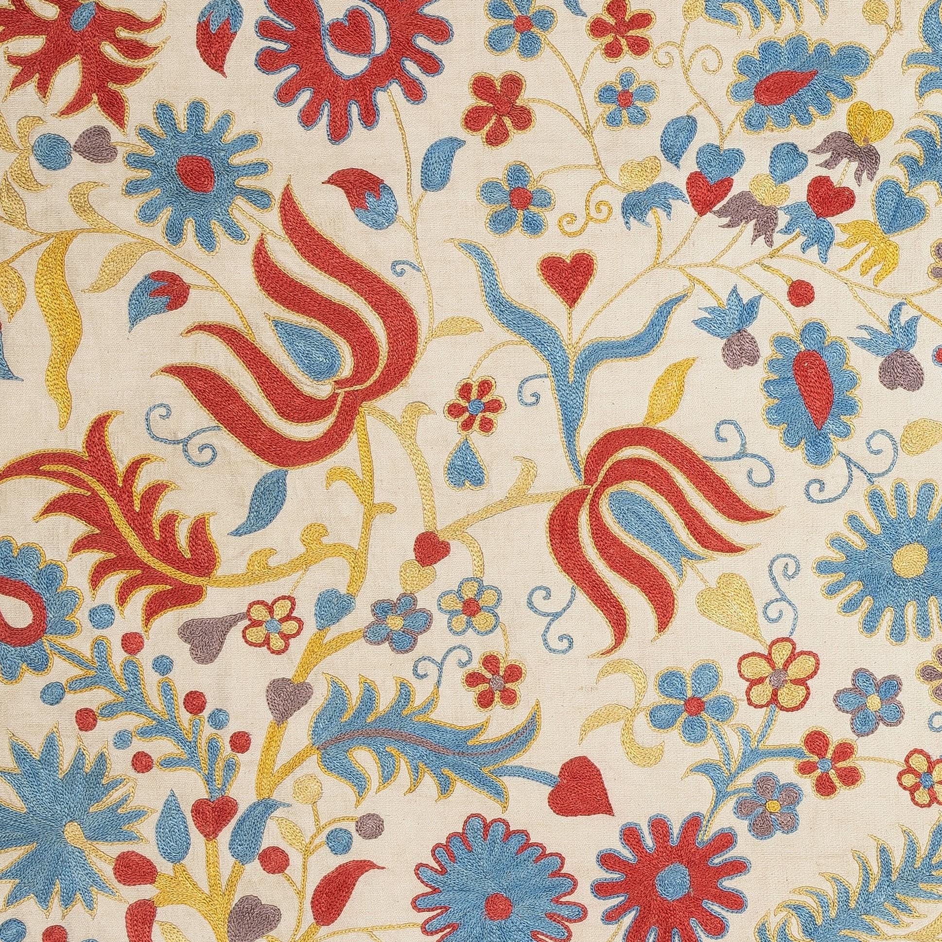 Nueva funda de cojín bordada a mano en seda 100% - Auténtico arte textil uzbeko

Eleva la decoración de tu hogar con esta exquisita funda de cojín Suzani bordada a mano, elaborada con seda pura 100% por hábiles artesanos de Uzbekistán. Esta funda de