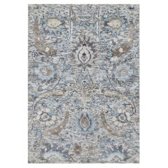 2
1 "x3
 Eider Weiß Handgeknüpft Seide und Wolle Sichel Blatt Matte Orientalischer Teppich