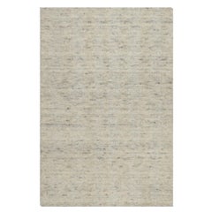 2'1"x3' Ivory Hand Loomed Salt and Pepper Effect Wool Mat Small Oriental Rug