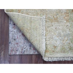2'1 "x3' Hellgrauer Afghanischer Angora Oushak 100% Wolle Handgeknüpfter Vorleger