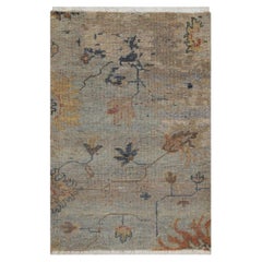 2
1"x3
 Misty Gray Broken Pattern Oushak Design 100% Wool Hand Knotted Mat Rug