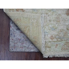 2'1"x3' Oyster Gray Afghan Angora Oushak Hand Knotted Pure Wool Mat Sample Rug
