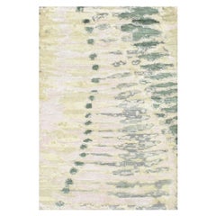 2'1"x3' Vineyard Green Crocodile Safari Design 100% Silk Hand Knotted Rug