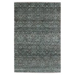 2'1"x3'1" Gray Soft Wool Kohinoor Herat Pattern Hand Knotted Mat Oriental Rug