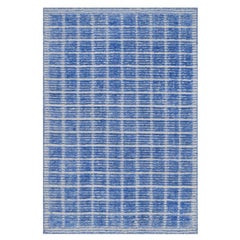 2'1"x3'1" Imperial Blue Modern Plain Decor Box Design Loomed Knotted Wool Rug
