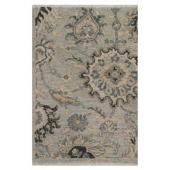 2
1 "x3
1" Gris Visón Motivo Roto con Diseño Oushak 100% Lana Alfombra Anudada a Mano