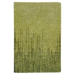 2'1 "x3'2" Vert Vertical Design/One Noué à la main Tapis de laine doux et vibrant