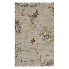 2
1"x3
4" Oyster White Broken Pattern with Agra Design Hand Knotted Wool Rug