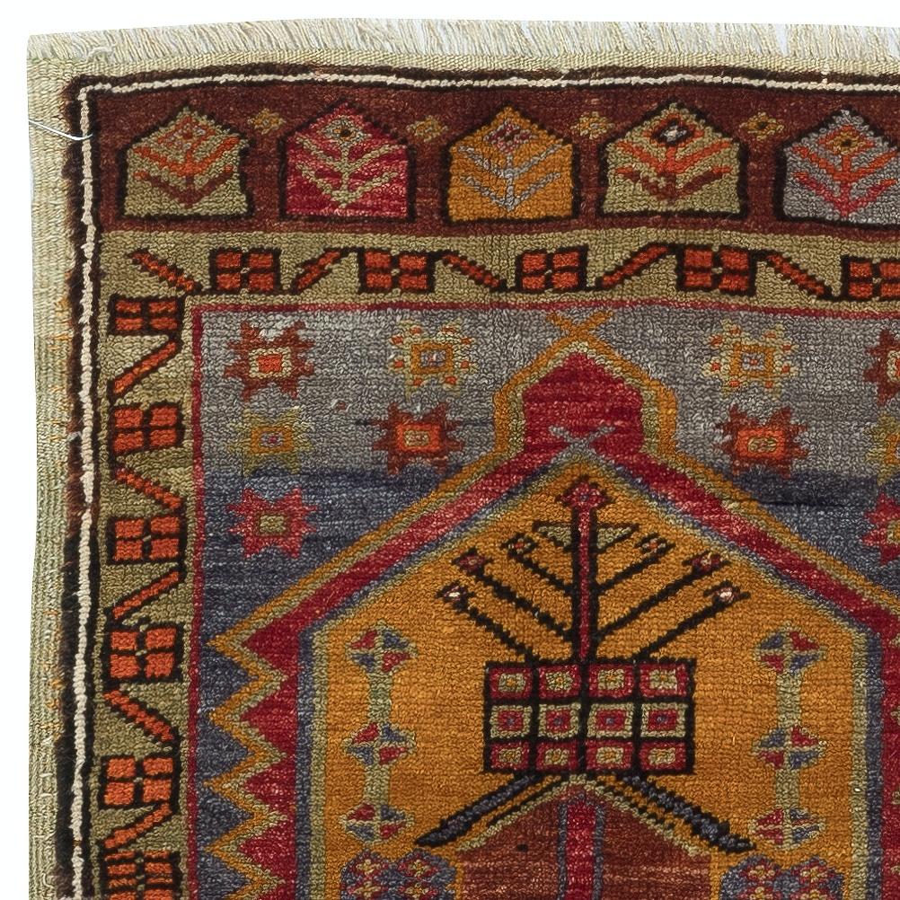 Turco 21x38 in Tappeto tradizionale d'epoca fatto a mano, tappetino decorativo per porte in vendita