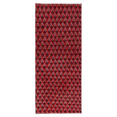 2'1 "x5'1" Rojo Vintage Persa Tabriz Boteh Diseño Alfombra Corredera de Lana Anudada a Mano
