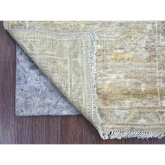 2'1 "x6' Braun Angora Oushak mit Leaf Design Wolle Hand geknüpft Läufer Teppich