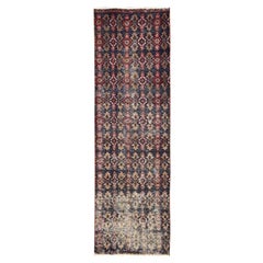 2'1"x6'9" Purple Vintage Northwest Persian Hand Knotted Pure Wool Runner Rug