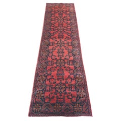 2'1 "x8' Rouge Afghan Andkhoy Tribal Design Pure Wool Hand Knotted Runner Rug (Tapis de course en laine pure)