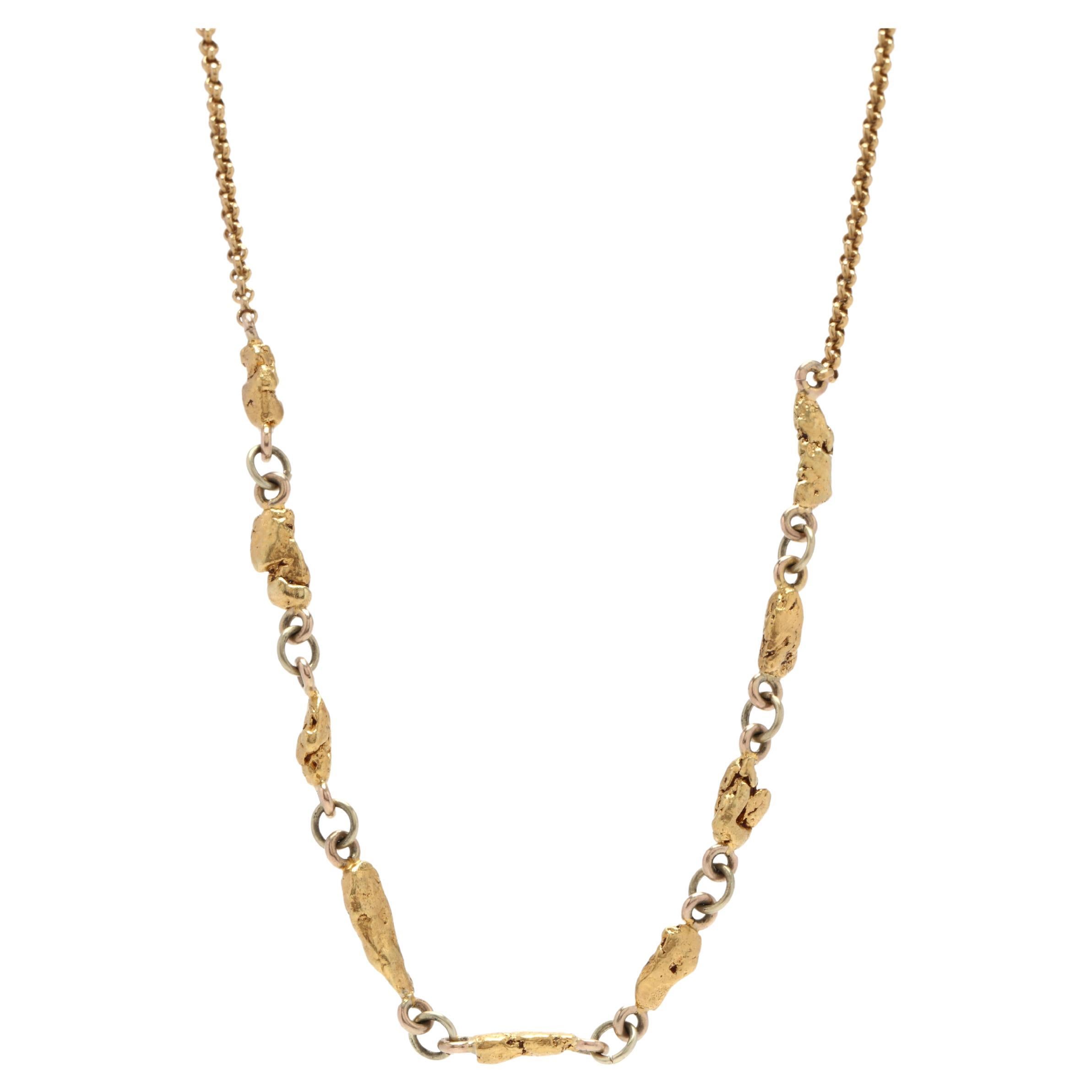 WHOLESALE CLOSEOUT LOTS CLEARANCE GOLD GP 18" GOLD NUGGET CURB NECKLACE W27 