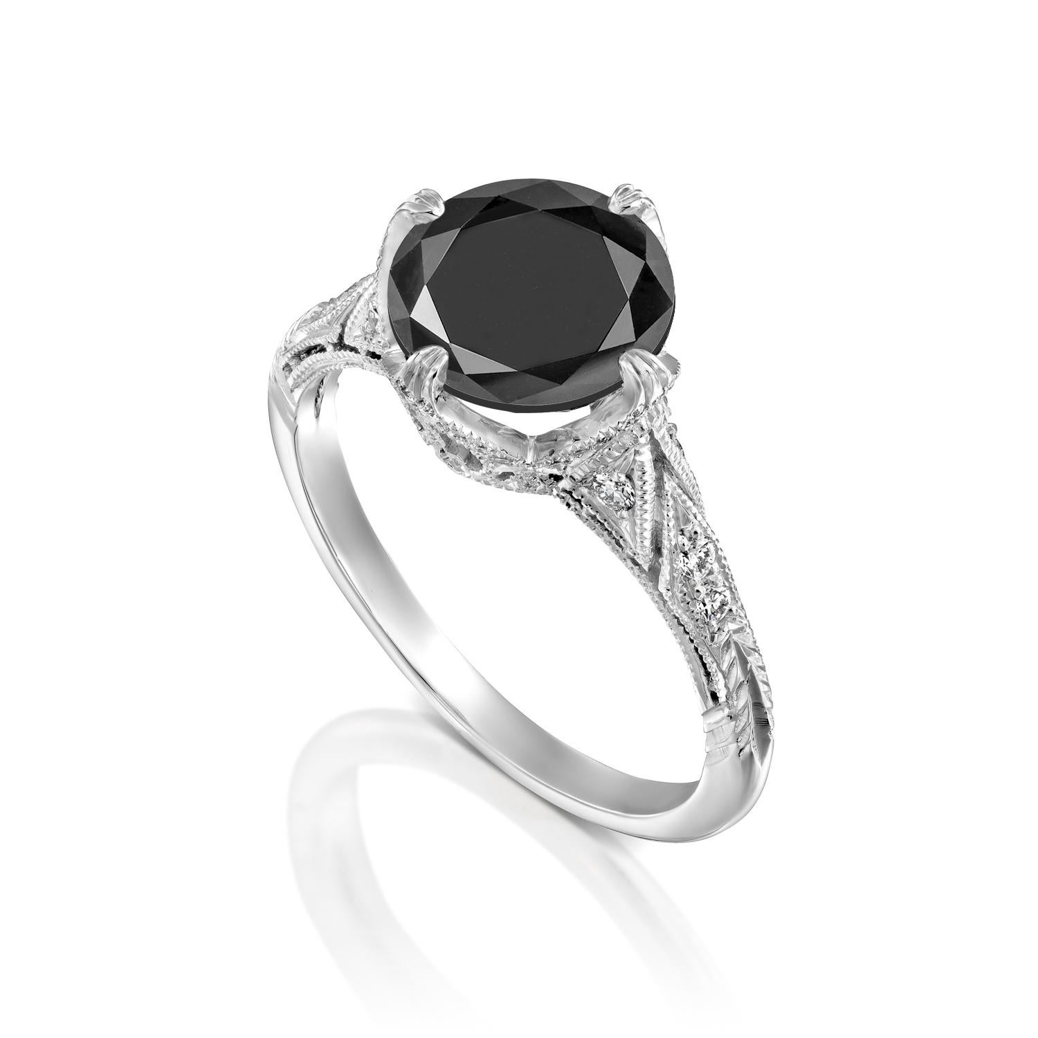 antique black diamond ring